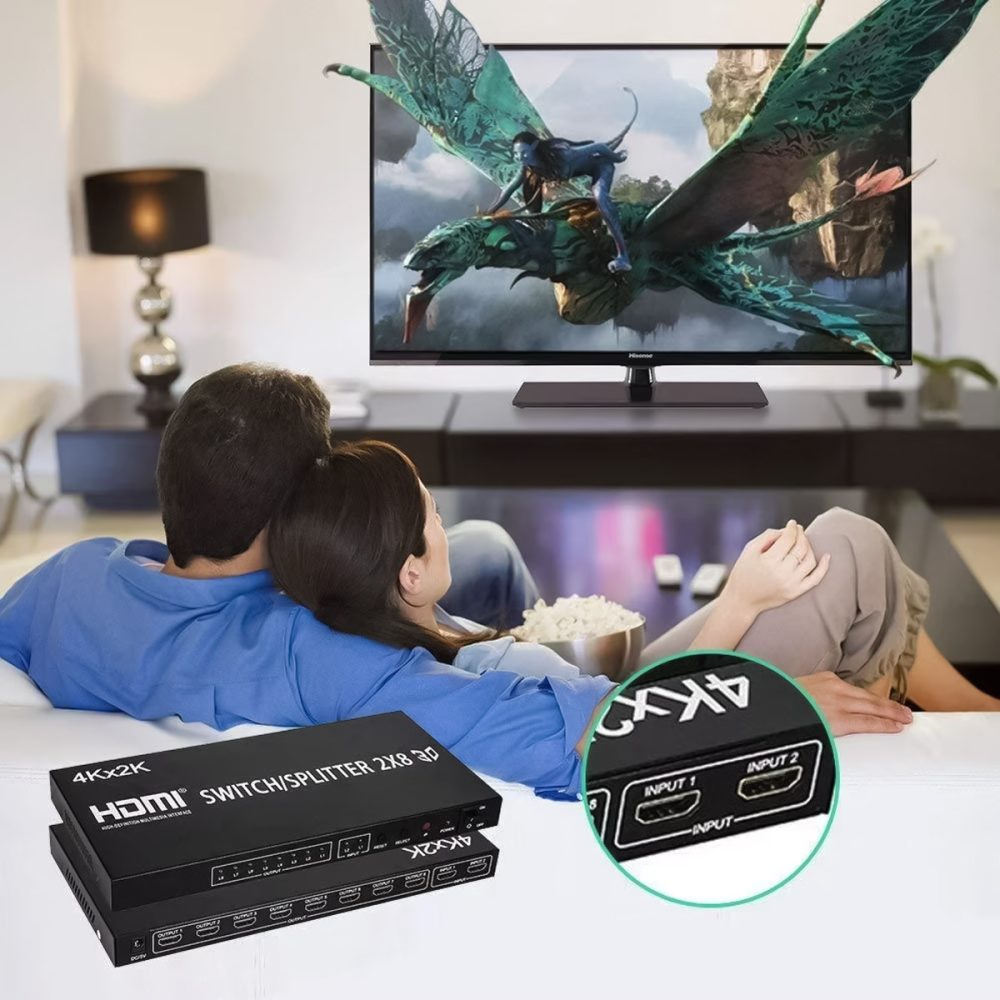Bộ gộp chia HDMI Splitter 2x8 2 vào 8 ra (8)