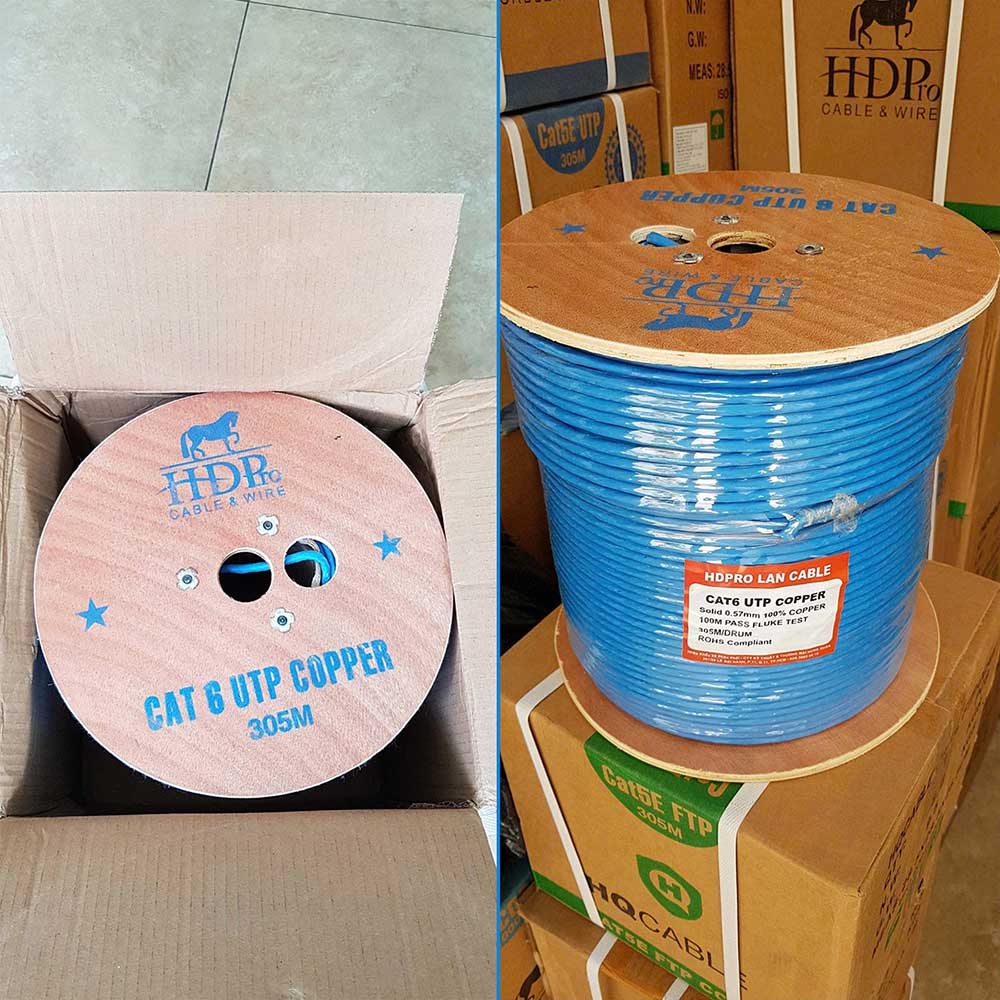 Cáp mạng HDPRO Cat6 UTP Đồng nguyên chất
