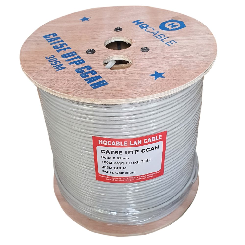 Cáp mạng HQ Cat5e UTP CCAH lõi hợp kim