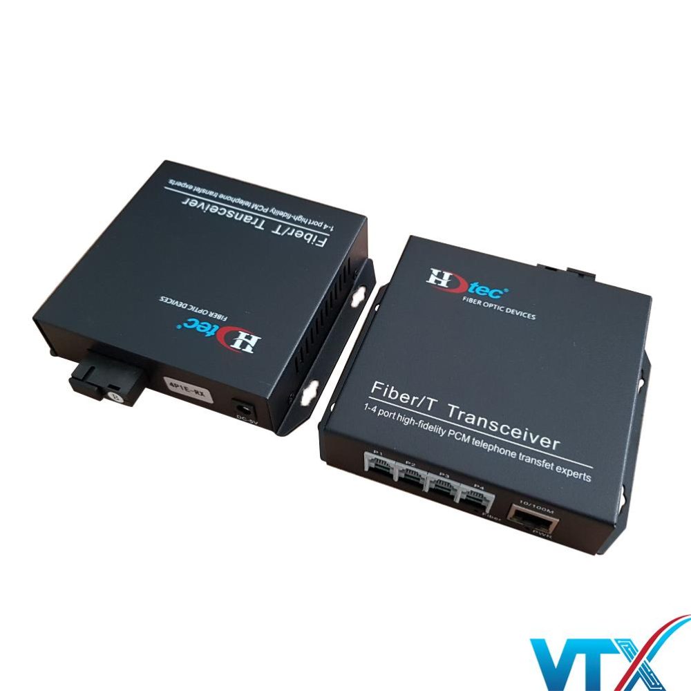 Bộ chuyển đổi quang sang RJ11/RJ12 HDTec 4 Port + 1 Port RJ45 10/100Mbps