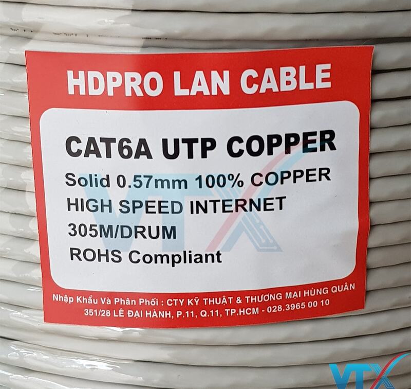 Cáp mạng HDPRO CAT6A UTP lõi đồng nguyên chất