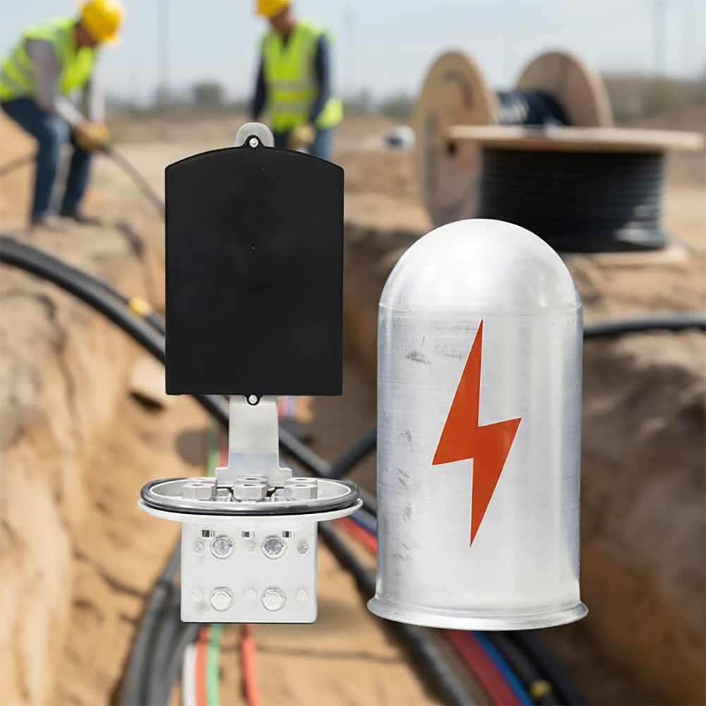 ảnh thực tế măng xông quang OPGW