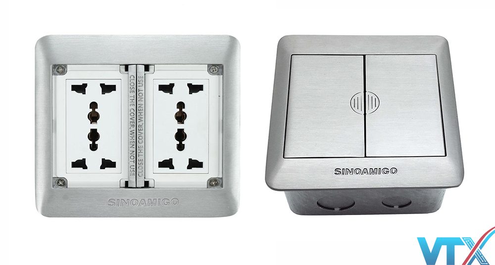 Ổ cắm điện âm sàn Sino Amigo SFP-2L