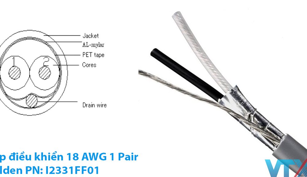 Cáp điều khiển Belden 18AWG 1Pair | PN: I2331FF01