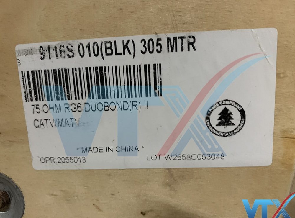 Cáp đồng trục Belden RG6 chính hãng | PN: 9116S