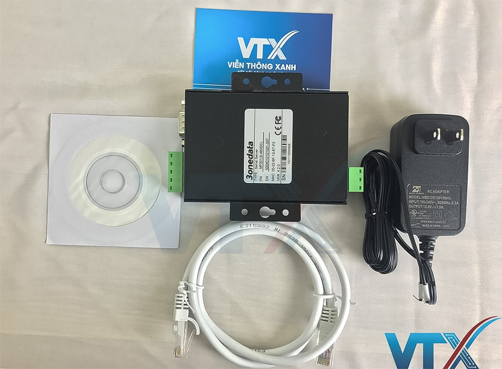 Bộ chuyển đổi 1 cổng RS232 sang Ethernet 3Onedata PN_NP201