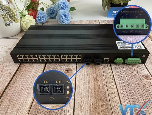 Switch chia mạng công nghiệp 24 cổng 10100M + Quản lý 2 cổng 100Base-FX Upcom IES1026-2F