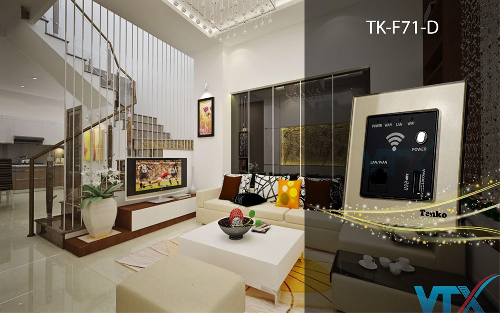 Bộ phát Wifi âm tường Tenko TK-F71-D-69 + USB chuẩn N