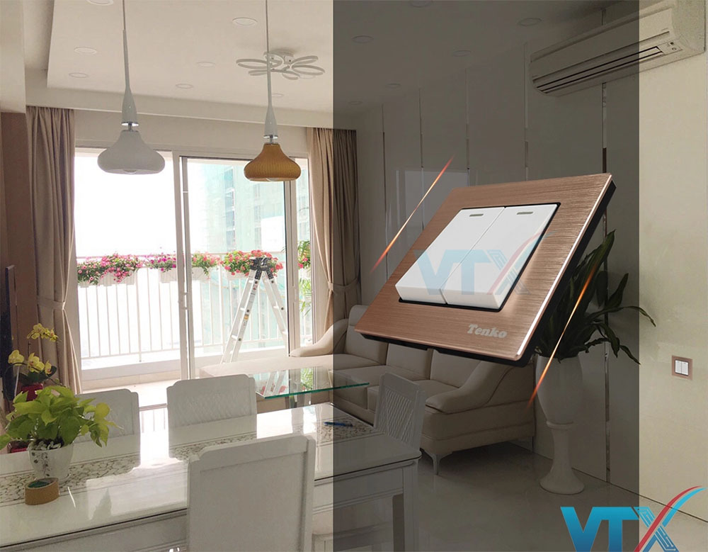 Công tắc âm tường 2 công tắc TK-F71-02