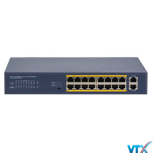 PoE Switch Acorid 150W 16 PoE port + 2 uplink Port PN: LS1716P2G
