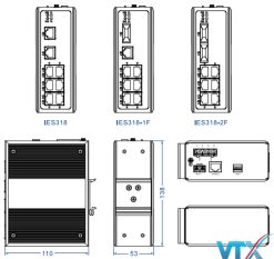Switch công nghiệp 8 cổng Ethernet 10/100BaseT(X) IES318
