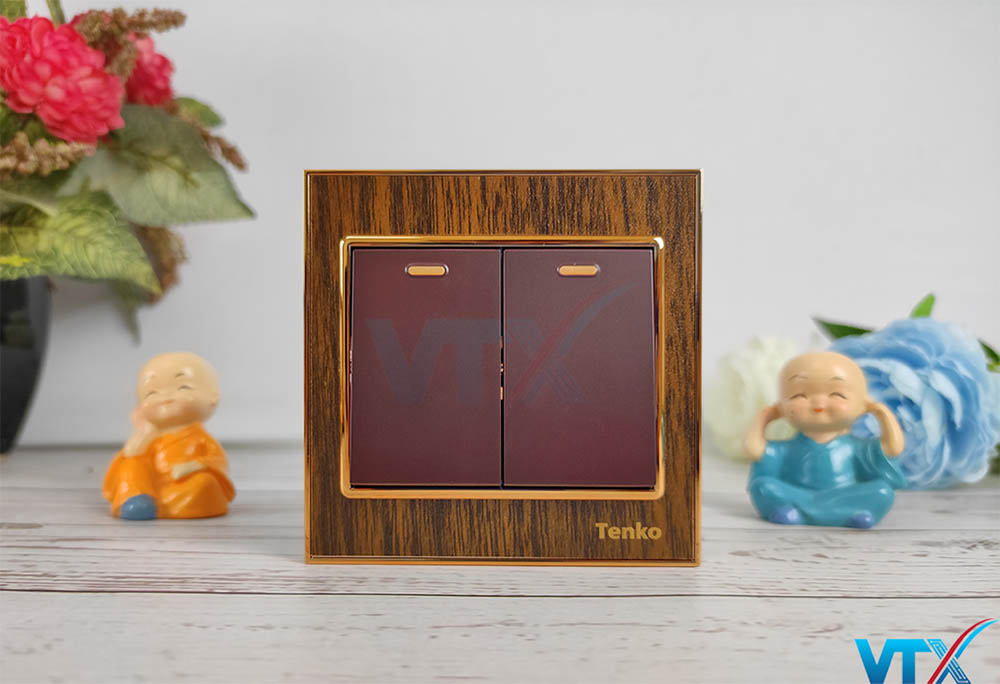 Công tắc âm tường 2 công tắc Tenko TK-F71-A-02