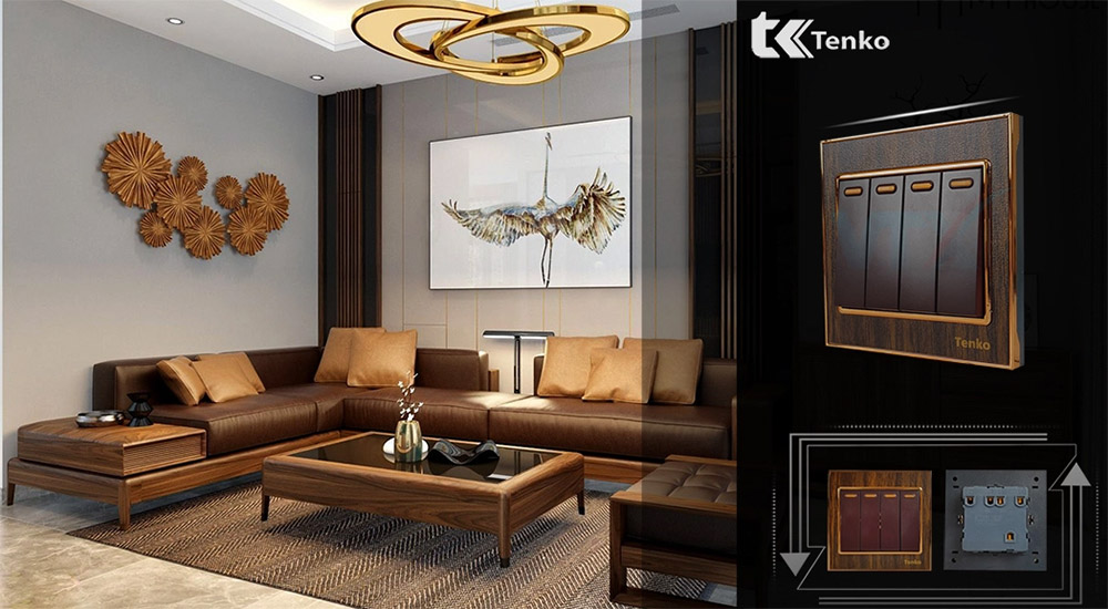 Công tắc âm tường 4 công tắc Tenko TK-F71-A-04
