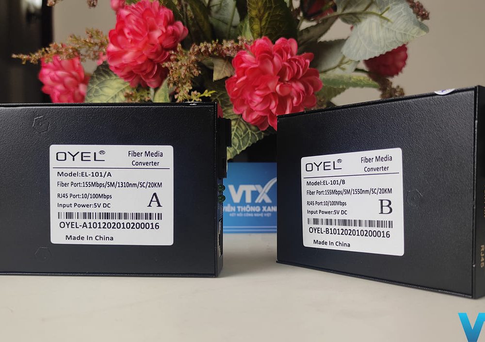 Media converter quang 1 vào 1 ra 10/100Mbps OYEL PN: EL-1001A/B