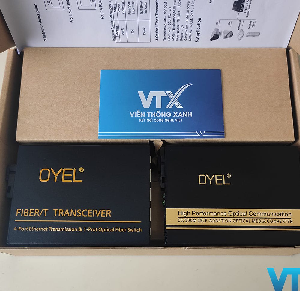 Media converter quang 1 vào 4 ra 10/100Mbps OYEL PN: EL-1001A/B