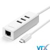 Cáp USB Type C ra 3 cổng USB 2.0 hỗ trợ Lan 10/100Mbps Ugreen PN: 20792