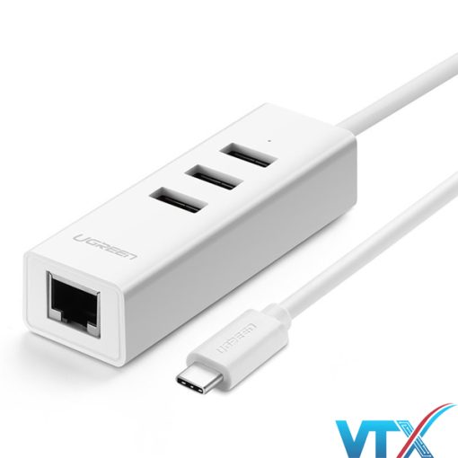 Cáp USB Type C ra 3 cổng USB 2.0 hỗ trợ Lan 10/100Mbps Ugreen PN: 20792