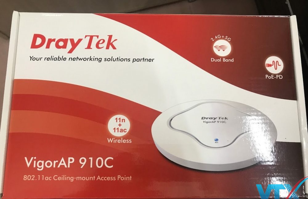 Bộ phát wifi 2 băng tần Draytek VigorAP 910C – AC1200 loại ốp trần