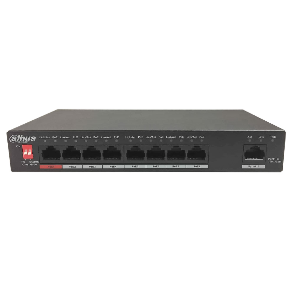 Switch Công nghiệp Dahua 9 port PoE 100Mbps DH-PFS3009-8ET-96