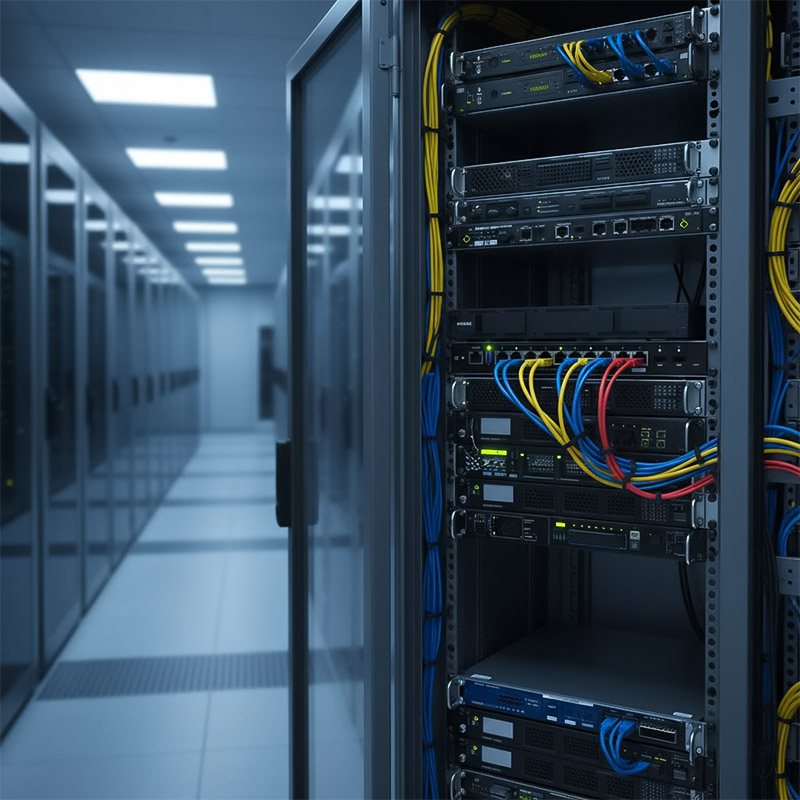 Cân bằng tải Ubiquiti EdgeRouter 12P ER-12P được lắp đặt trong tủ mạng