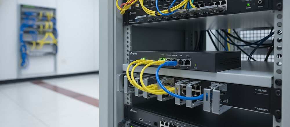 Cân bằng tải TP-link Er7206 được lăp đặt trong phòng mạng khách sạn