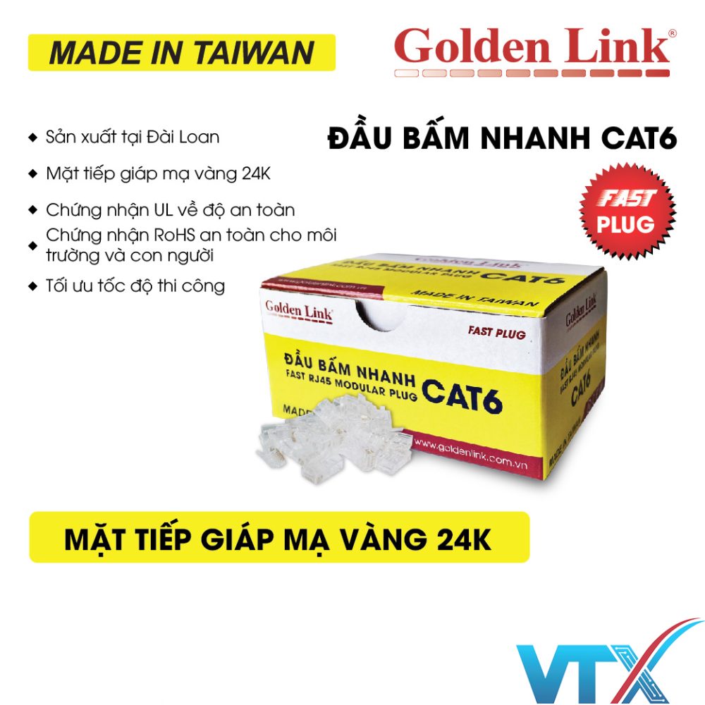 Hạt mạng Golden Link RJ45 Cat6 GL-20056 ava