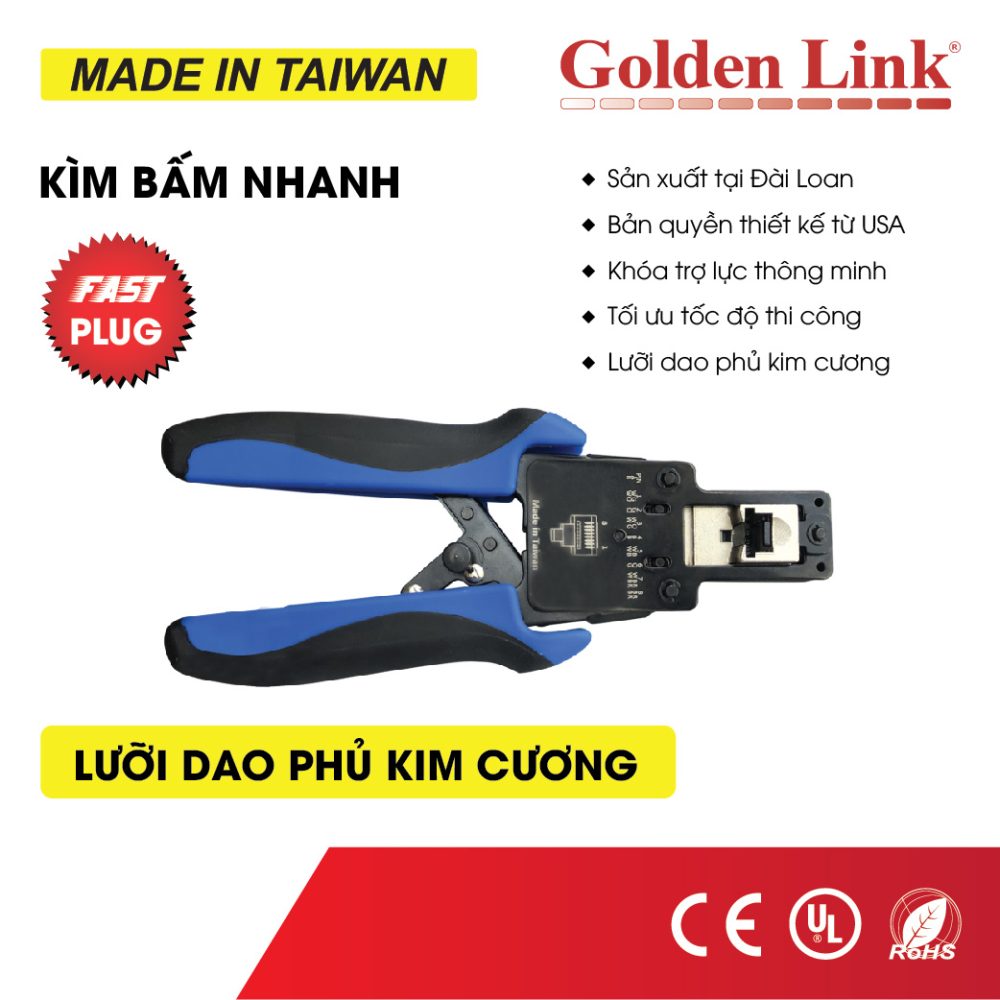 Kìm bấm mạng Golden Link RJ45 Cat5E và Cat6