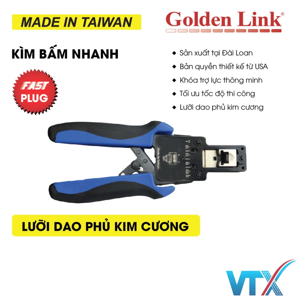 Kìm bấm mạng Golden Link RJ45 Cat5E và Cat6 ava