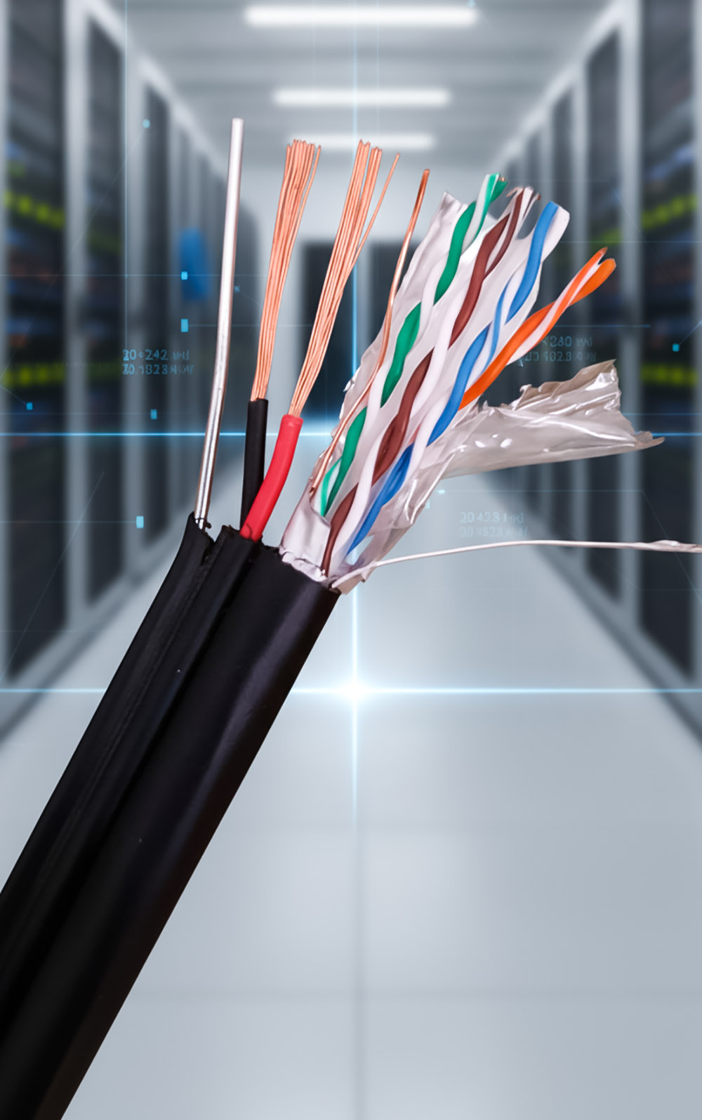 Cáp mạng kèm nguồn ngoài trời CAT6 FTP HDPRO 305M