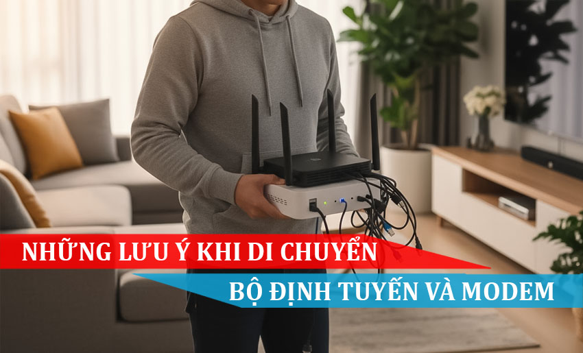 Lưu ý khi di chuyển bộ định tuyến và modem sang một vị trí khác