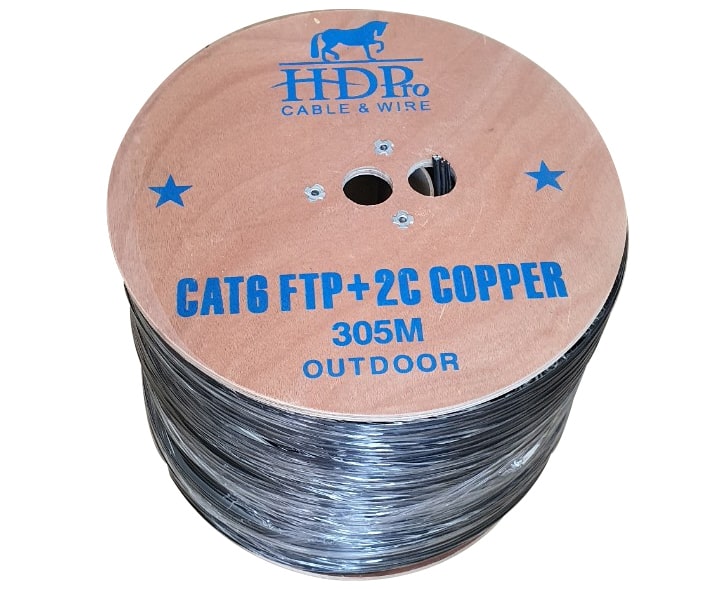 Cáp mạng kèm nguồn ngoài trời Cat6 FTP HDPRO 305M