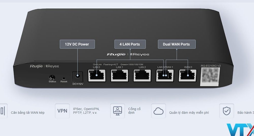 Bộ định tuyến cân bằng tải Ruijie RG-EG105G-P V2