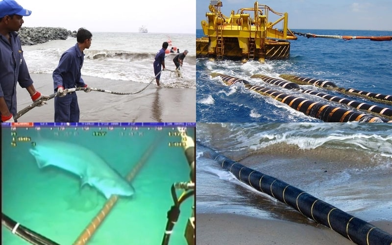 Cách lắp đặt cáp quang dưới biển