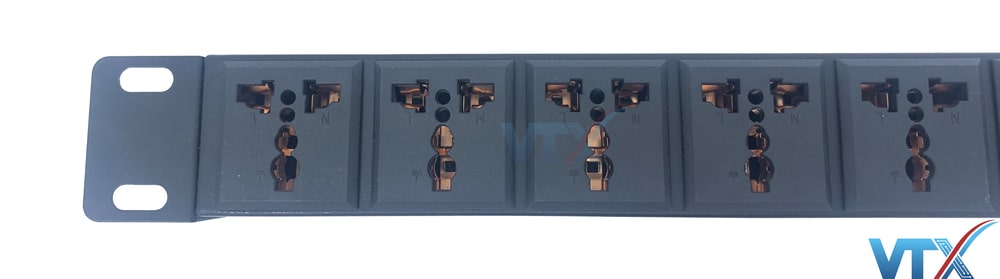 ổ cắm 3 chấu thanh nguồn PDU 6 cổng