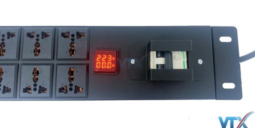 thanh nguồn PDU 12 ổ cắm đồng hồ báo điện