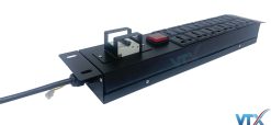 thanh nguồn PDU 12 ổ cắm đồng hồ báo điện
