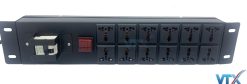 thanh nguồn PDU 12 ổ cắm đồng hồ báo điện