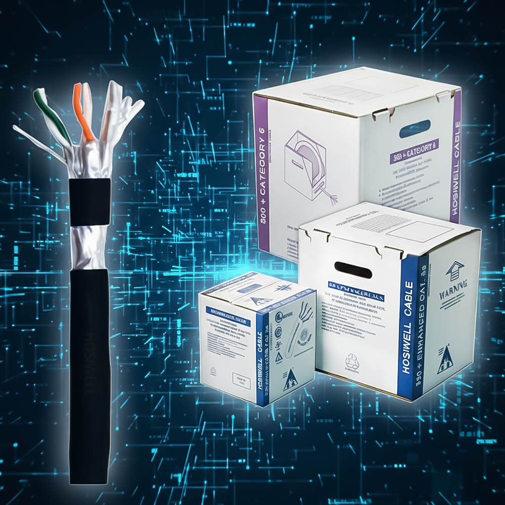 Cáp mạng chống nước Cat6 F_UTP 4 Pair Hosiwell 30026-BK-AQ