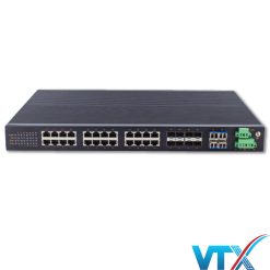 Switch công nghiệp UPCOM 16 cổng mạng 10-100-1000 + 8 cổng Combo Gigabit + 4 cổng SFP Gigabit IES1028G-16G-8GC-4GS