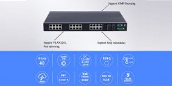 Switch công nghiệp UPCOM 24 cổng 10-100M + 4 cổng SFP Gigabit IES1028-4GS