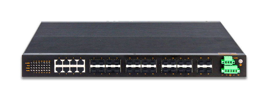 ảnh Switch Công nghiệp UPCOM 8 cổng Gigabit + 20 cổng SFP Gigabit IES1028G-8GC-20GS