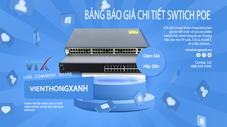 khuyến mại báo giá Switch POE