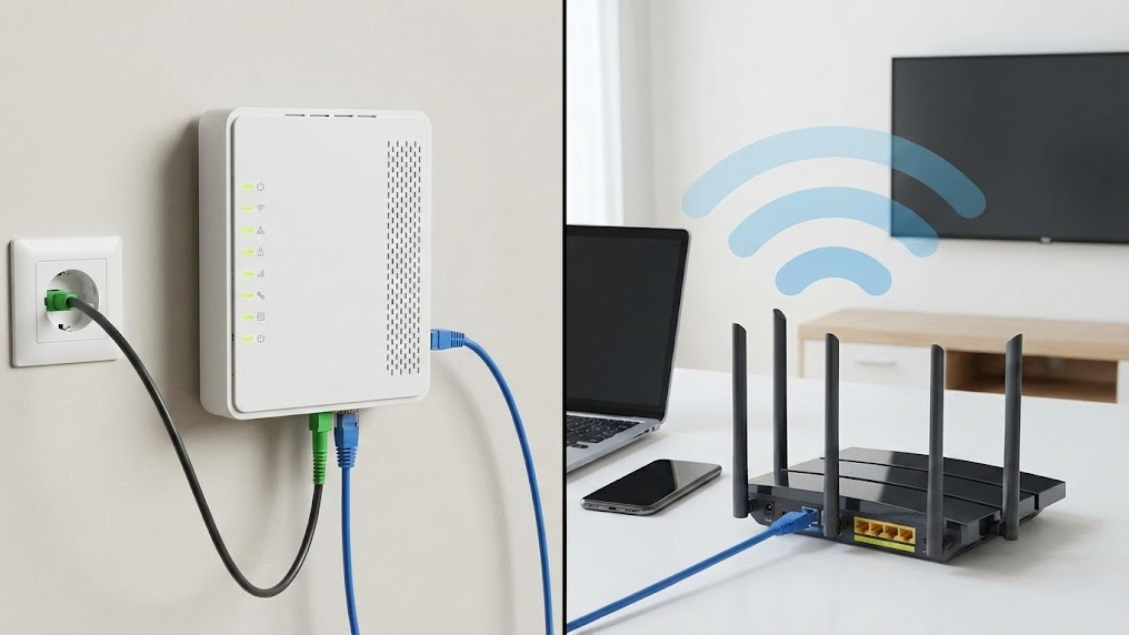 phân biệt modem và router