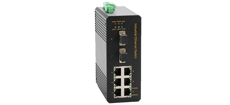 BIES608-2F  Switch công nghiệp By-pass UPCOM 6 cổng RJ45 10-100M +2 cổng 100M FX