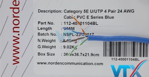 Dây cáp mạng Cat5e UUTP 4 Pair NORDEN 112-40001104BL (5)