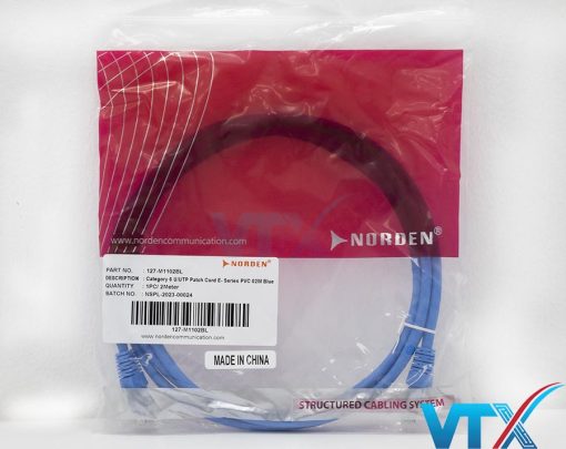 Dây nhảy mạng Cat6 UUTP NORDEN 2M 127-M1102BL (màu xanh) (3)