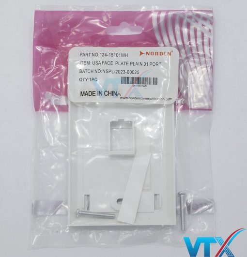 Mặt ổ cắm mạng 1 lỗ 70x115 Norden 124-15101WH (1)