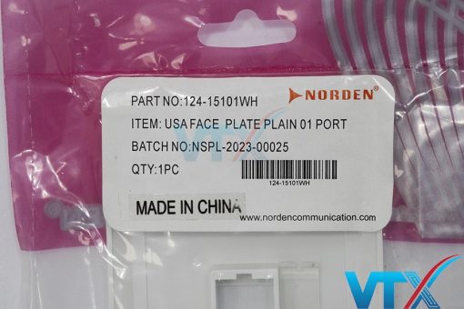 Mặt ổ cắm mạng 1 lỗ 70x115 Norden 124-15101WH (2)