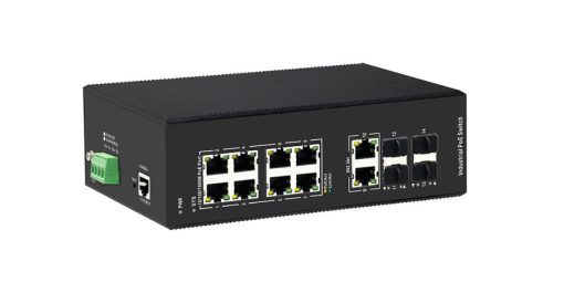PIES1014G-4GS-8P-BT Switch PoE công nghiệp UPCOM 8 cổng PoE (Hỗ trợ 9-10 cổng bt-90W) + 2 cổng RJ45 + 4 cổng SFP Gigabit