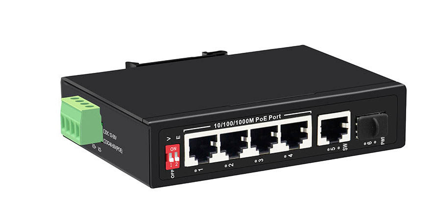 PIES206G-GS-4P Switch PoE công nghiệp UPCOM 4 cổng PoE Gigabit RJ45 + 1 cổng Uplink Gigabit RJ45 + 1 cổng SFP Gigabit